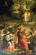 Ferdinand bol Mozes toont de Israelieten de Tafelen der Wet painting
